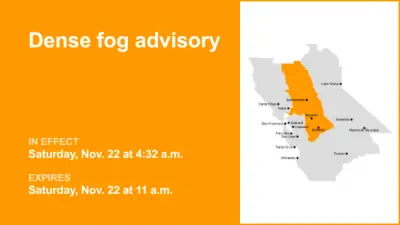 Dense fog advisory active for Delta until Saturday midday – quarter mile visibility