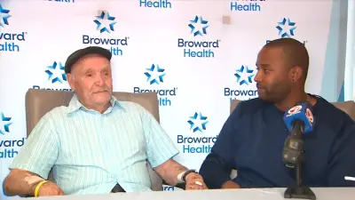 99-year-old man thanks medical staff, good Samaritan who pulled him from crashed car in Pompano Beach