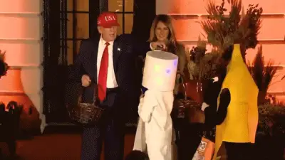 Trump strikes again with viral candy move during first Halloween back at White House