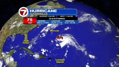 Gabrielle becomes a hurricane in Atlantic waters southeast of Bermuda