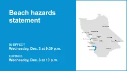 Beach hazards statement active for Bay Area Shorelines Wednesday night