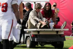Fred Warner carted off with ankle injury early in 49ers’ game at Buccaneers